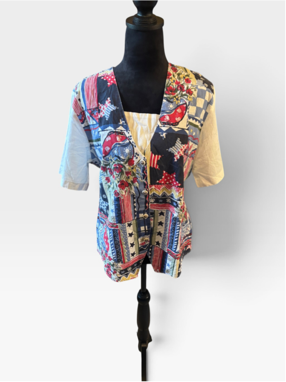 Cabrais Vintage Vest Look Top - Size 8